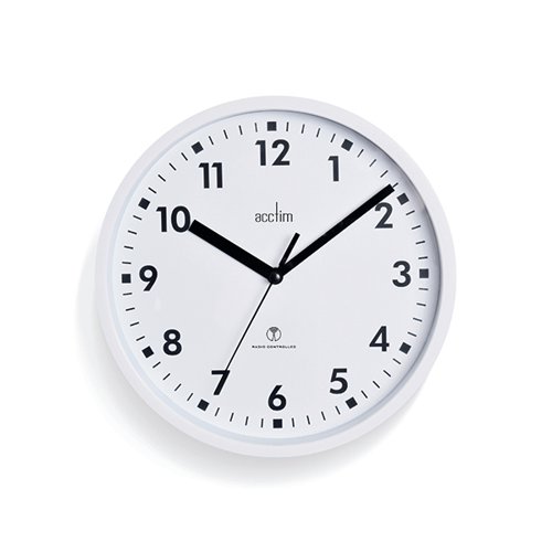 Acctim Nardo Radio Controlled Wall Clock 200mm White 74662