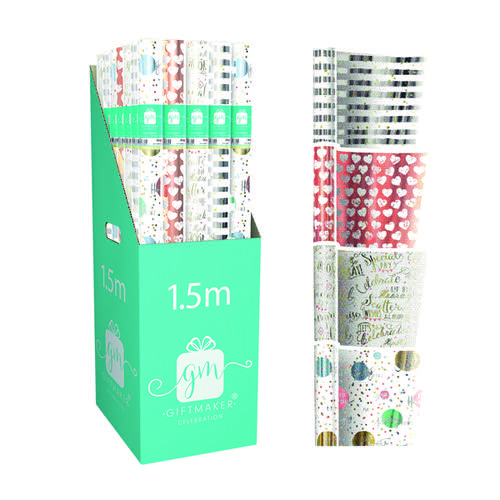 Giftmaker Celebration Mix Gift Wrap (Pack of 36) Y8GM123K