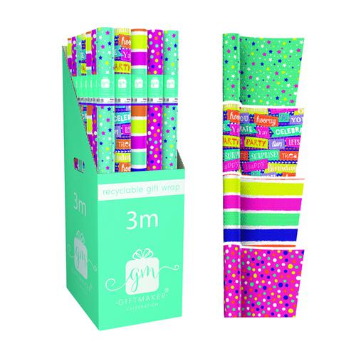 Giftmaker Teen Mix Gift Wrap (Pack of 36) Y8GM123G