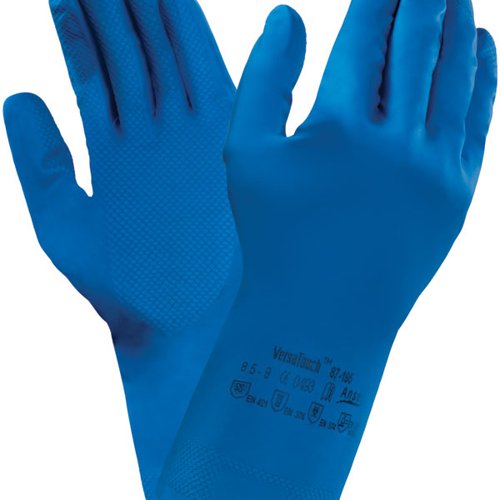 Ansell Versatouch 87-195 Gloves are made from reusable Latex. They are specially treated to reduce the risk of allergic reactions. The gloves have a thickness of 0.35mm, providing outstanding sensitivity. Length 305mm.