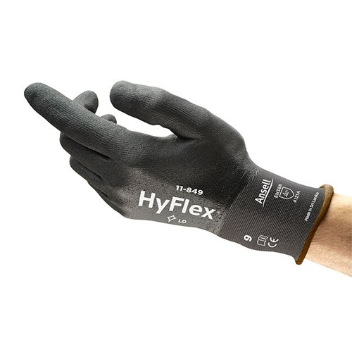 Ansell Hyflex Gloves (Pack of 12) Black M