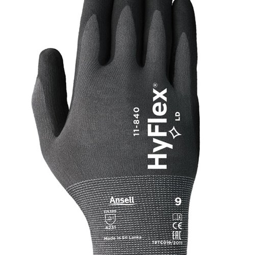 Ansell Hyflex Gloves 1 Pair Black XS