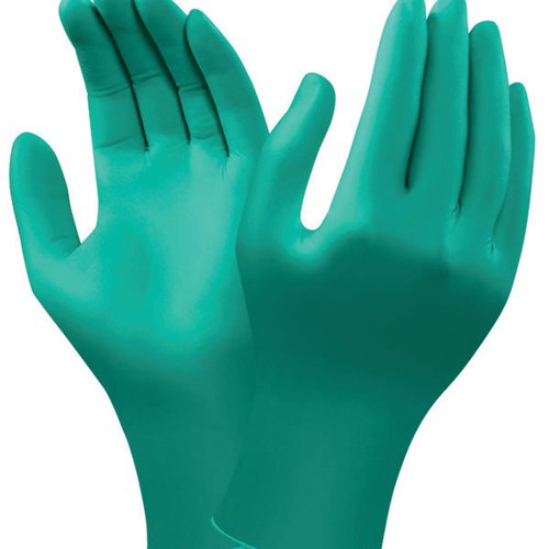 Ansell Touch N Tuff 92-600 LatexGloves are made with proprietary Ansell nitrile formulation. The soft nitrile provides high levels of comfort while the robust design offers superior durability, resisting rips and tears. Advanced chemical resistance using TNT Technology. Powder-Free, Silicone Free, Smooth Fingers. Length: 240mm. Acceptable Quality Level (AQL) 1.5. Food safe. EN ISO 374-1:2016 Type B Protective gloves against dangerous chemicals and micro-organisms. Terminology and performance requirements for chemical risks, JKPT. EN ISO 374-5:2016 Protective gloves against dangerous chemicals and micro-organisms. Terminology and performance requirements for micro-organisms risks.