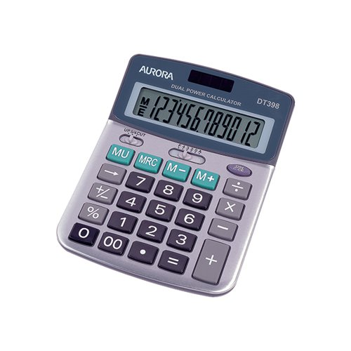 Aurora Semi-Desktop Calculator 12-digit DT398