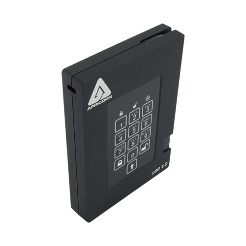 Apricorn Aegis Fortress SSD USB 3.0 1TB Black A253PL256S1000F Solid State Drives APC91415