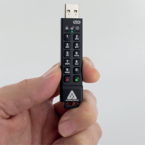 Apricorn Aegis Secure Key 3NX Flash Drive 64GB Black ASK3-NX-64GB USB Memory Sticks APC91466