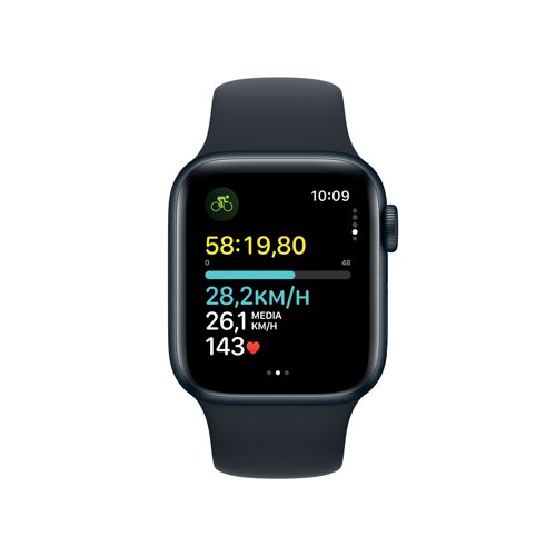 APP00351 | The Apple Watch allows you to send a text, take a call, listen to music and podcasts, use Siri or call for help with Emergency SOS. Apple Watch SE (GPS) works with your iPhone or Wi-Fi to keep you connected. All the essentials to help you be motivated and active, keep connected, track your health and stay safe. The Smart Stack and redesigned apps in watchOS 10 help you see more information at a glance. With features like Crash Detection and enhanced workout metrics, Apple Watch SE is better value than ever. Apple Watch SE (2nd generation) paired with the latest Sport Loop is carbon neutral. It works seamlessly with your Apple devices and services. Unlock your Mac automatically. Find your devices easily. Pay with Apple Pay.6 Apple Watch SE requires iPhone Xs or later with iOS 17 or later.