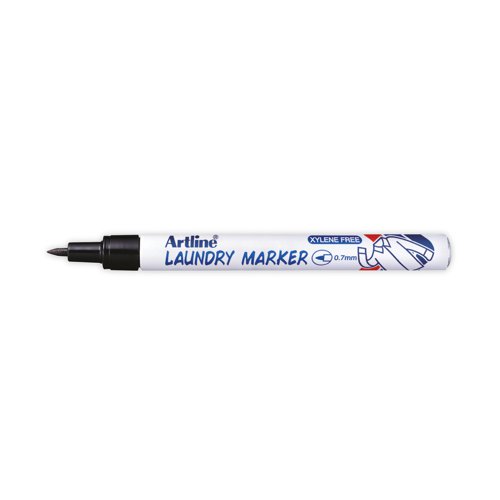 AR80450 | This Laundry Marker 750 is ideal for marking on linens, as the ink is designed not to run or fade, even with repeated washing. The waterproof ink dries instantly for clear, legible writing on clothing and other fabrics. Ideal for labelling school clothing, the marker features a fine bullet tip for a 0.7mm line width. This pack contains 12 black markers.
