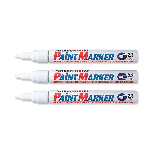 Artline 400 Bullet Tip Paint Marker Medium White (Pack of 12) A400 - Shachihata (Europe) Ltd - AR82021 - McArdle Computer and Office Supplies