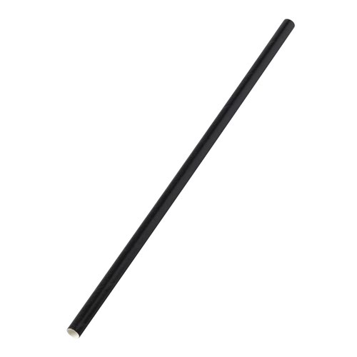 Black Paper Drinking Straw Biodegradable 197mm (Pack of 250) BDN6BPAS10000