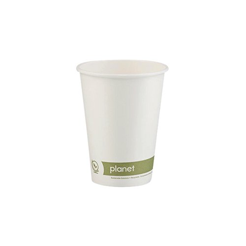 Planet 12oz Single Wall Plastic-Free Cups (Pack of 50) PFHCSW12