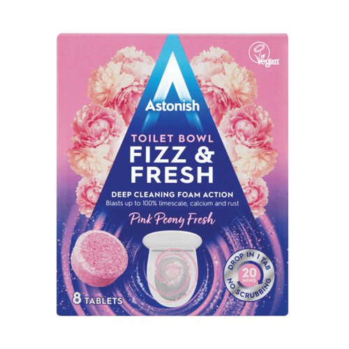 Astonish Toilet Cleaner Tablets Pink Packed 8 (Pack of 12) AST02107