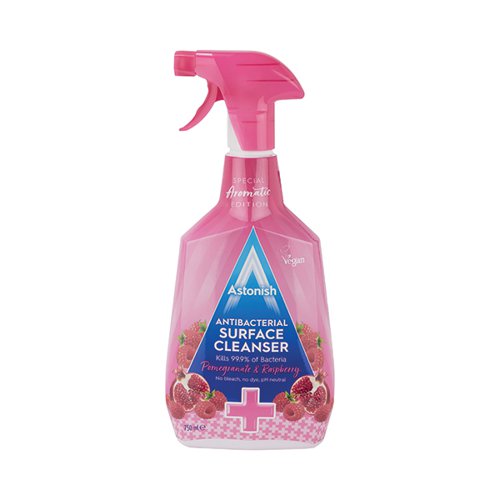 Astonish Antibacterial Surface Cleanser Pomegranite and Raspberry Pink 750ml (Pack of 12) C3420 AST21251 Buy online at Office 5Star or contact us Tel 01594 810081 for assistance