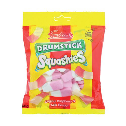 Swizzels Drumstick Squashies Raspberry/Milk 160g (Pack of 10) FOSWI013