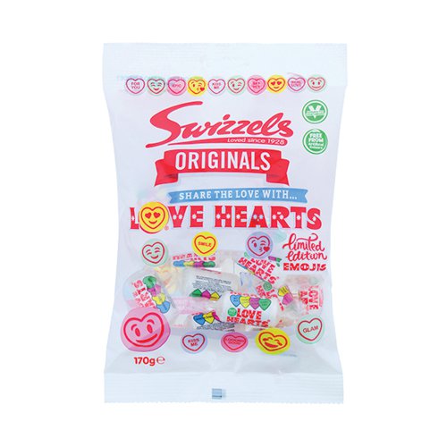 Swizzels Originals Love Hearts 170g (Pack of 12) FOSWI026B