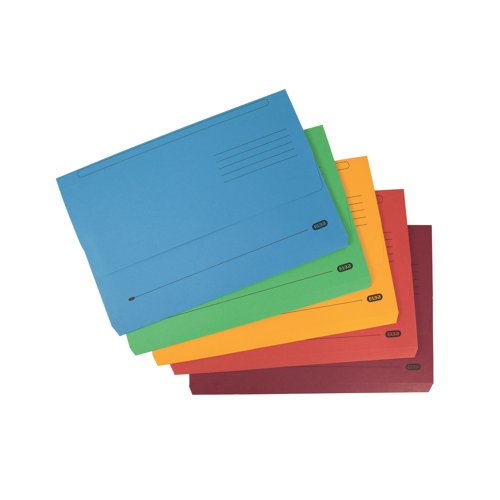 Elba Strongline Document Wallet Bright Manilla Foolscap Assorted (Pack of 25) 100090138 - Hamelin - AV03217 - McArdle Computer and Office Supplies