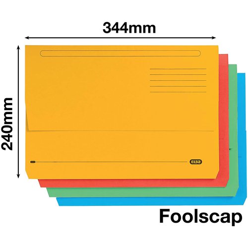 Elba Strongline Document Wallet Bright Manilla Foolscap Assorted (25 Pack) 100090138
