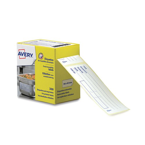 Avery Printed Food Traceability Labels 98x40mm (Pack of 300) ETIHACCP.UK
