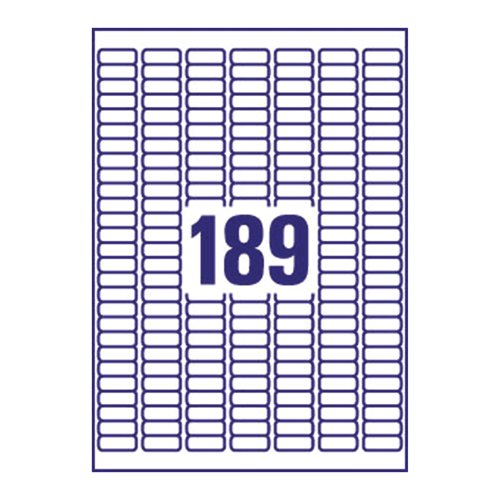 Avery Inkjet Mini Labels 189 Per Sheet White (Pack of 4725) J8658-25 | AV10633 | Avery UK
