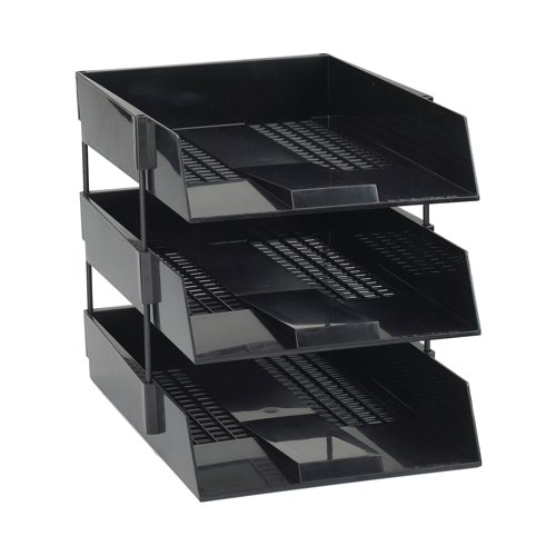 For use with Avery Original and Basics letter trays, these steel risers allow you to stack trays, providing additional, space saving storage on your desk or work space. The 5mm diameter risers insert easily onto each corner of your letter tray for a 118mm clearance between trays. This pack contains 4 black risers.