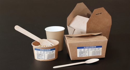 Pre-printed with essential information, these allergen labels are economical, reliable, and easy to use. They adhere to the whole surface and remove easily without leaving any residue. Including 14 main allergens to help the user comply with Natasha's Law (celery, cereals containing gluten, crustaceans, eggs, fish, lupin, milk, molluscs, mustard, peanuts, sesame, soybeans, sulphur dioxide and sulphites). They help to provide the right information on the allergens contained in products. Supplied in a dispenser box of 300 labels which are micro-perforated between each label for ease of use.