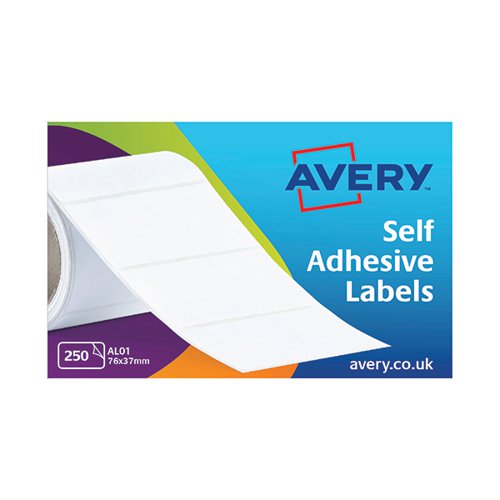 Avery 250 Labels on a Roll 76x37mm AL01