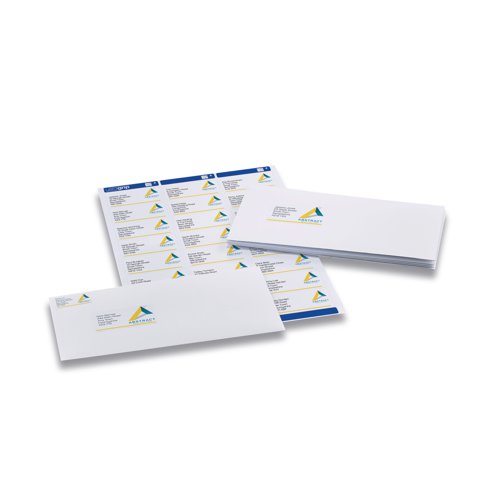 With these easy to use Ultragrip labels, you can address envelopes in no time at all. Avery's patented, QuickPEEL system, simply divides the labels along the perforation lines to expose the edges, peel and stick to your envelope. Perfect for envelopes, they are fully compatible with your laser printer and guarantee a jam free print for instant, professional labelling. These eco-friendly labels can be fully recycled and are made using environmentally sound materials. This pack contains 250 sheets with 24 labels per sheet (6000 labels in total).