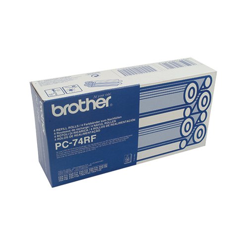 Brother Fax Ribbon Page Life 576pp Black Ref PC74RF Pack of 4