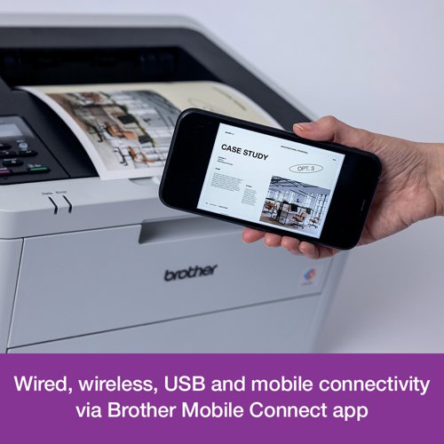 Brother colour LED printers are expertly engineered to help boost productivity in your home or small office. The Brother HL-L3240CDW A4 colour LED printer offers excellent quality and fast print speeds of up to 26 ppm mono/colour, designed to be quiet, with a user-friendly interface, ready to begin printing straight out of the box. This printer utilises LED technology to produce professional quality colour prints, adding impact to those important documents. Secure by design, it uses triple-layer security at a device, network and document level, with the latest industry-standard security features to securely protect your data, maintaining the integrity of your data at every step. Connect with Gigabit Ethernet, Hi-Speed USB 2.0, Wireless 2.4 and 5GHz with Wi-Fi Direct and Mobile printing via Mobile Connect, Brother Print Services Plug-in, AirPrint, Mopria. Manual 2-sided printing. A generous 250 sheet paper tray capacity and 50 sheet ADF. All controlled via a 1 line LCD control panel. Supplied with a 1,000 page yield black and colour in-box toner.