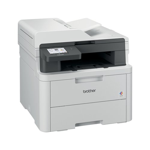 Brother colour LED printers are expertly engineered to help boost productivity in your home or small office. The Brother DCP-L3560CDW A4 colour LED multi-function printer can print, copy and scan. Providing excellent quality and fast print and copy speeds of up to 26 ppm mono/colour. With a scan resolution of up to 1200 x 1200 dpi (mono and colour), able to scan up to 27 ipm mono/21 ipm colour, with scan resolution from ADF of up to 600 x 600 dpi, includes Scan to email, image, OCR, file, FTP, network folder (Windows only), SharePoint. Designed to be quiet, with a user-friendly interface, ready to begin printing straight out of the box. This printer utilises LED technology to produce professional quality colour prints, adding impact to those important documents. With an internal memory of 512MB of direct data to easily process your documents. Secure by design, it uses triple-layer security at a device, network and document level, with the latest industry-standard security features to securely protect your data, maintaining the integrity of your data at every step. Connect with Gigabit Ethernet, Hi-Speed USB 2.0, Wireless 2.4 and 5GHz with Wi-Fi Direct and Mobile printing via Mobile Connect, Brother Print Services Plug-in, AirPrint, Mopria, Brother apps and WebConnect. Manual 2-sided printing. A generous 250 sheet paper tray capacity 50 sheet ADF and a manual feed single sheet slot. All controlled via an 8.8cm colour touchscreen. Supplied with a 1,000 page yield black and colour in-box toner.