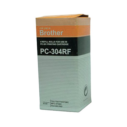 Brother Fax Ribbon Thermal Page Life 940pp Black Ref PC304RF Pack of 4