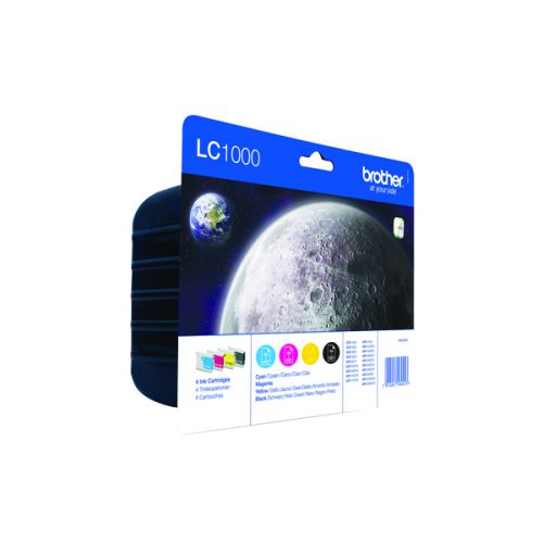 Brother Inkjet Cartridge Page Life 1700pp Black/Cyan/Magenta/Yellow LC1000VALBP