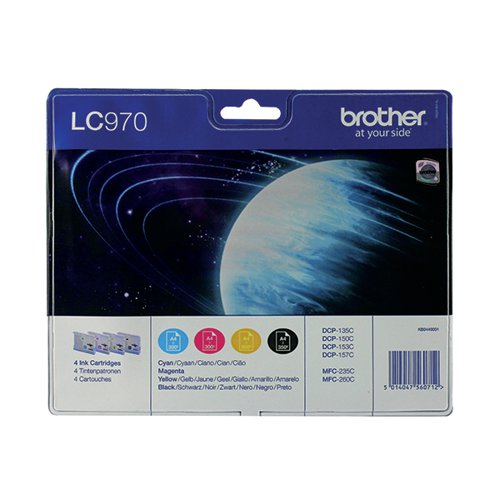 Brother LC970 Inkjet Cartridge Multipack CMYK LC970VALBP - Brother - BA56071 - McArdle Computer and Office Supplies