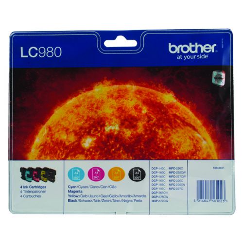 Brother Inkjet Cartridge Page Life 1080pp Black/Cyan/Magenta/Yellow LC980VALBP