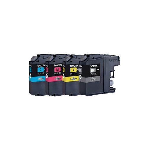 Brother LC-121 Cyan/Magenta/Yellow/Black Inkjet Cartridges (Pack of 4) LC121VALBP