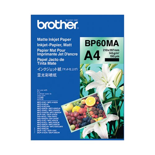 Brother Inkjet Paper Matt A4 White (Pack of 25) BP60MA