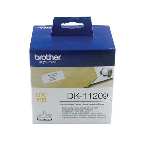 Brother Black on White Paper Small Address Labels (Pack of 800) DK11209 - BA62990