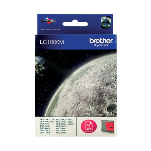 Brother LC1000M Inkjet Cartridge Magenta LC1000M BA64393 Buy online at Office 5Star or contact us Tel 01594 810081 for assistance