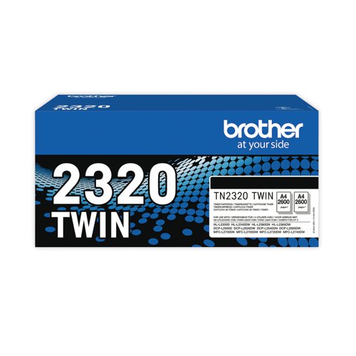BA81275 Brother TN-2320TWIN Toner Cartridge Twin Pack High Yield Black TN2320TWIN