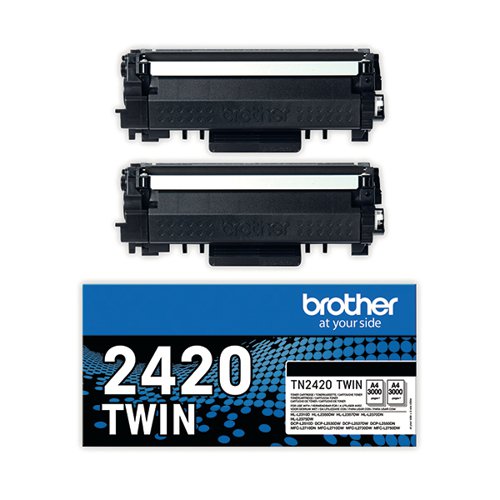 Brother TN-2420TWIN Toner Cartridge Twin Pack High Yield Black TN2420TWIN