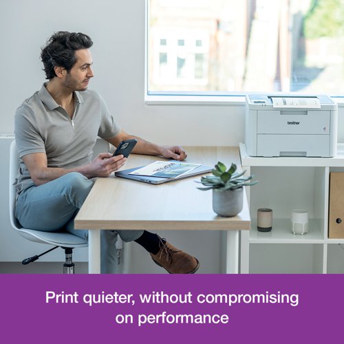 Brother colour LED printers are expertly engineered to help boost productivity in your home or small office. The Brother HL-L3220CW A4 colour LED printer offers excellent quality and fast print speeds of up to 18 ppm mono/colour, designed to be quiet, with a user-friendly interface, ready to begin printing straight out of the box. This printer utilises LED technology to produce professional quality colour prints, adding impact to those important documents. Secure by design, it uses triple-layer security at a device, network and document level, with the latest industry-standard security features to securely protect your data, maintaining the integrity of your data at every step. Connect with Gigabit Ethernet, Hi-Speed USB 2.0, Wireless 2.4 and 5GHz with Wi-Fi Direct and Mobile printing via Mobile Connect, Brother Print Services Plug-in, AirPrint, Mopria. Manual 2-sided printing. A generous 250 sheet paper tray capacity and 50 sheet ADF. All controlled via a 1 line LCD control panel. Supplied with a 1,000 page yield black and colour in-box toner.