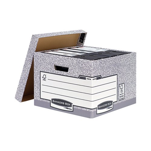 Bankers Box Large Grey Storage Box Pack 10 01810-FFLP