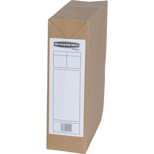 This Bankers Box storage bag provides an economical storage solution for both A4 and foolscap documents. Made from high quality, tough manilla, the bag features a tie closure for security. This pack contains 25 buff storage bags measuring W101 x D356 x H254mm.