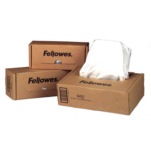 BB36054 Fellowes Shredder Wastebags 53-75L Approx (Pack of 50) 36054