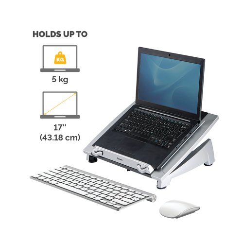 Fellowes Office Suites Laptop Riser Plus Black/Silver 8036701 BB50460 Buy online at Office 5Star or contact us Tel 01594 810081 for assistance