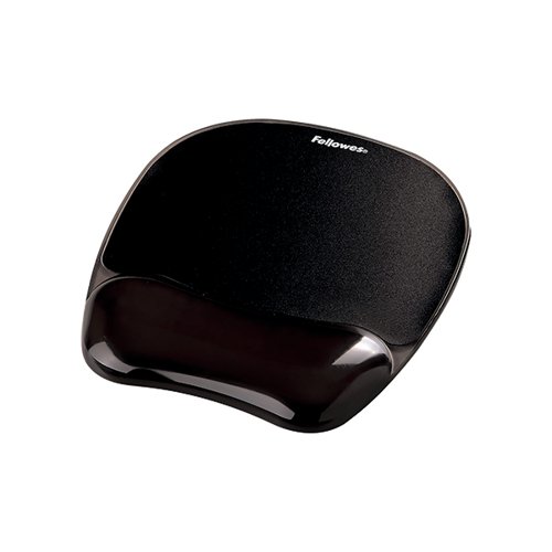 Fellowes Crystal Gel Mouse Pad And Wristrest Black 9112101