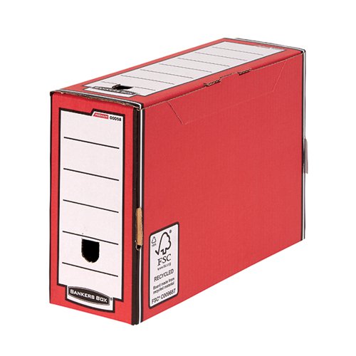 Bankers Box Premium 127mm Transfer File-Red Pack 5 5805