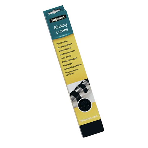 Fellowes A4 Binding Combs 10mm Black (Pack of 100) 5346102 BB53461 Buy online at Office 5Star or contact us Tel 01594 810081 for assistance