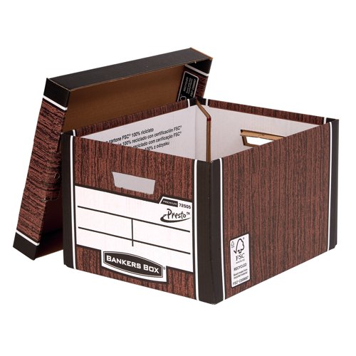 Fellowes Bankers Box Premium Presto Woodgrain (Pack of 10) 7250501