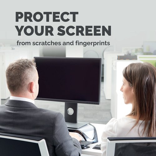 BB56057 | The Fellowes PrivaScreen Blackout Privacy Filter helps your business conform with data protection laws and prevents snoopers spying on what you're looking at on your computer. It presents a solid black reflection for viewers at the side, while remaining crystal clear for users viewing from directly in front. It also helps prevent damage to the screen, and the matte reverse side can reduce glare as well. Simple but sturdy tabs make it easy to attach and remove when needed.